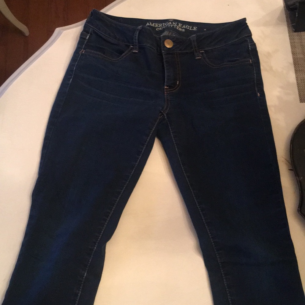 Dark wash stretch skinny jeans